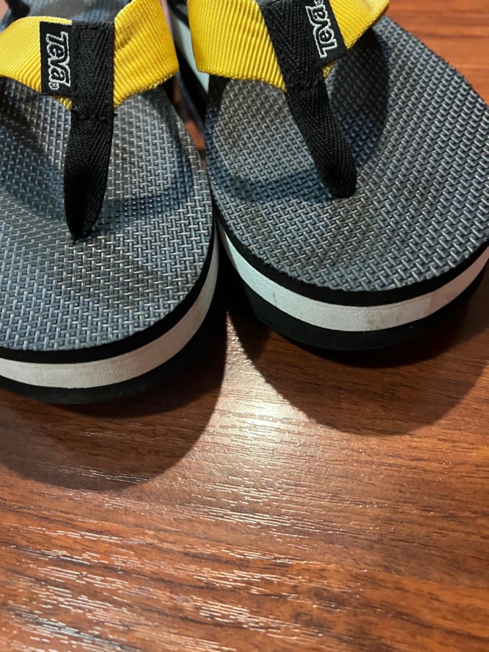 Teva Black Sandals with Yellow Straps - Picture 3 of 11